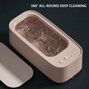 Electrical Ultrasonic Cleaner 3-speed Timing Jewelry Watches Braces Eyeglasses Cleaning Device(White)