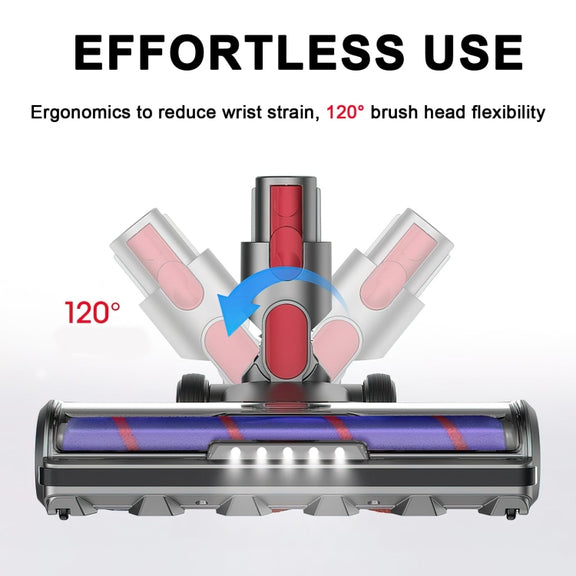 For Dyson V7 V8 V10 V11 Vacuum Cleaner Motor Head Soft Bristle Roller Brush With Light