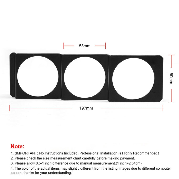 52mm Car Modified Instrument Rack Three-hole Universal Car Radio Card Slot