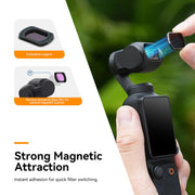 For DJI Pocket 3 TELESIN S5-FLT-03 Magnetic Suction Filter Set CPL+ND16+ND64+ND256