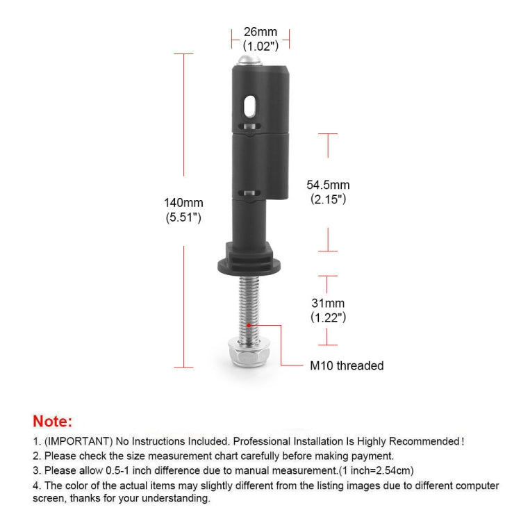 Lockable Anti-Theft Security Mounting Pin Set For MaxTrax MKII(Black)
