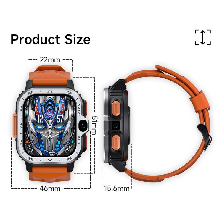 LOKMAT APPLLP 4 MAX 2.02-inch Android 8.1 Full Network Wifi Card Bluetooth Smart Watch(Silver)