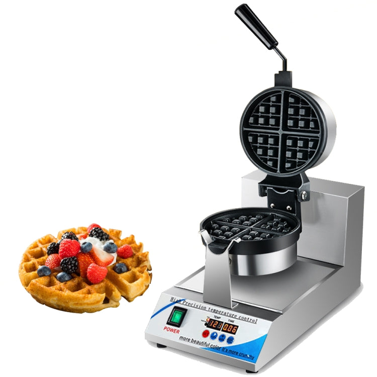 1200W  Commercial Waffle Maker Stainless Steel Rotatable Waffle Machine US Plug