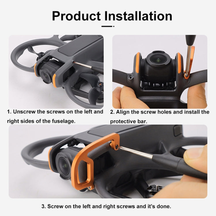 For DJI Avata 2 CQT Aluminum Alloy Drone Gimbal Lens Anti-collision Bumper(Black)