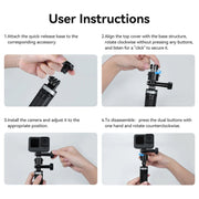 TELESIN CQM-001 Universal Magnetic Quick Release Adapter Kit For Sports Cameras(Black)
