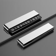 Metal Hidden Temporary Parking Number Plate Ornaments, Color: Dual Number Silver
