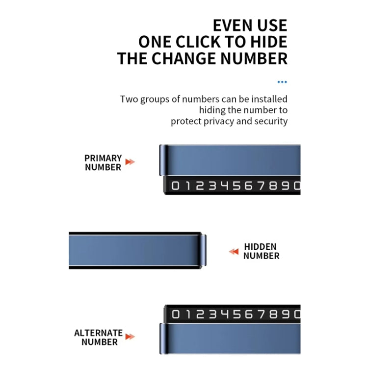 Metal Hidden Temporary Parking Number Plate Ornaments, Color: Single Number Gray