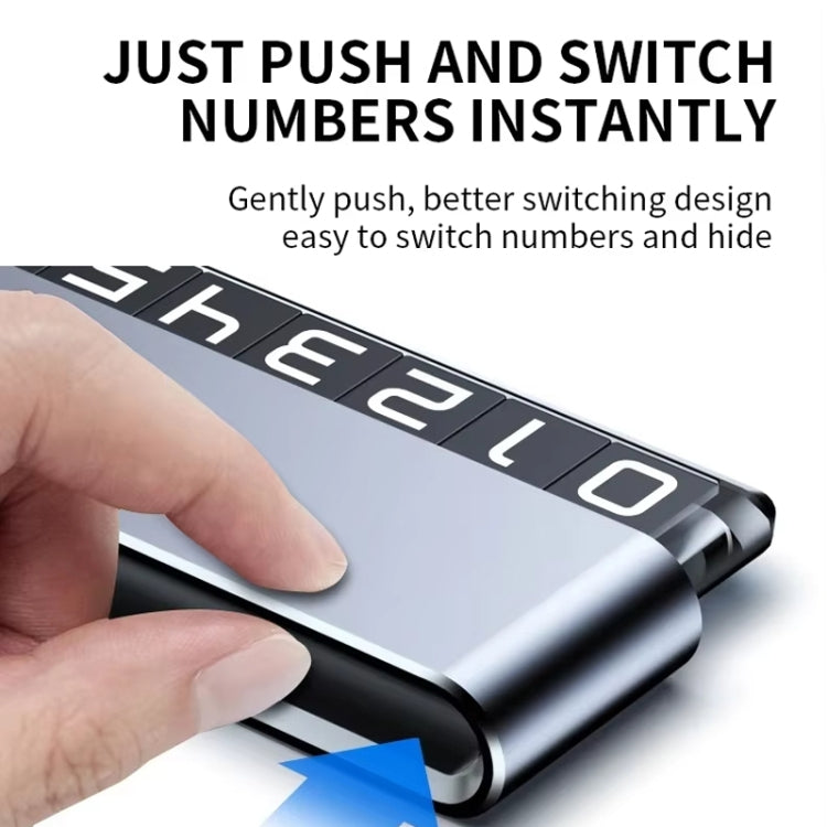 Metal Hidden Temporary Parking Number Plate Ornaments, Color: Single Number Silver