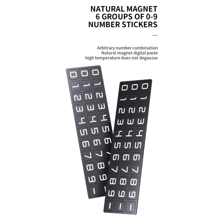 Metal Hidden Temporary Parking Number Plate Ornaments, Color: Single Number Gray