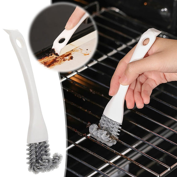 3pcs 2-in-1 Kitchen Stove Cleaning Brush Shovel Barbecue Rack Cleaning Brush(Grid Model)