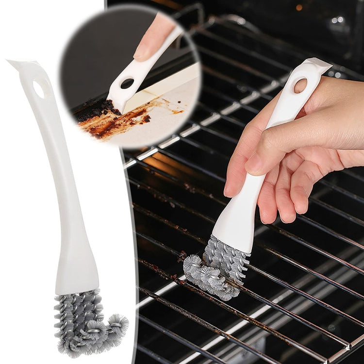 3pcs 2-in-1 Kitchen Stove Cleaning Brush Shovel Barbecue Rack Cleaning Brush(Grid Model)