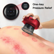 12-speed Remote Control Cupping Therapy Massager Set with 3 Cups(Red)