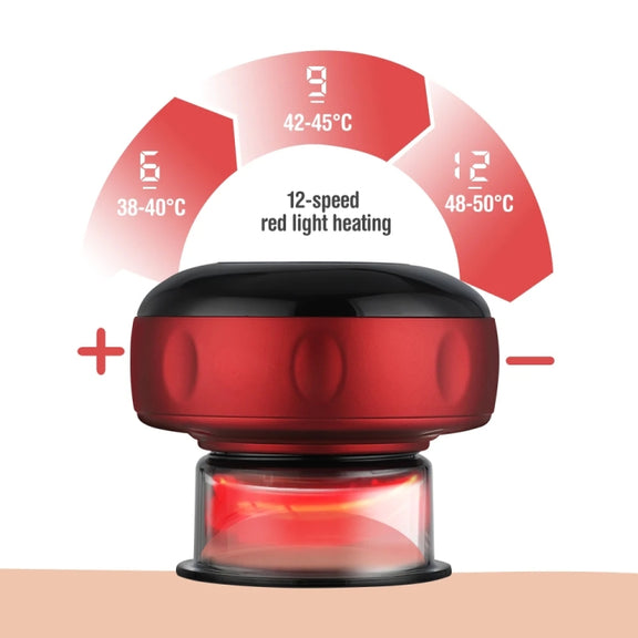 12-speed Remote Control Cupping Therapy Massager Set with 3 Cups(White)