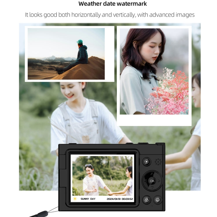 High-Definition CCD Digital Camera 64 Million WiFi Card Camera, Color: Black + Headphone Cable