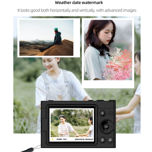 High-Definition CCD Digital Camera 64 Million WiFi Card Camera, Color: Black + Headphone Cable