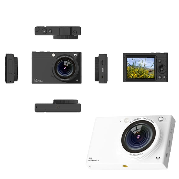 High-Definition CCD Digital Camera 64 Million WiFi Card Camera, Color: Black + Headphone Cable