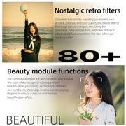High-Definition CCD Digital Camera 64 Million WiFi Card Camera, Color: Black + Headphone Cable