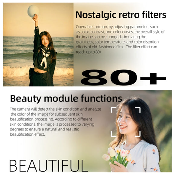 High-Definition CCD Digital Camera 64 Million WiFi Card Camera, Color: Black + Headphone Cable