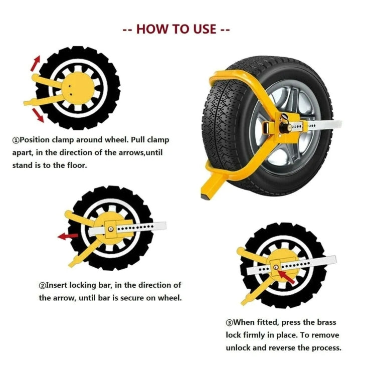 Car Anti-theft Lock SUV Wheel Three-prong Lock With Suction Cup, Style: With Disc