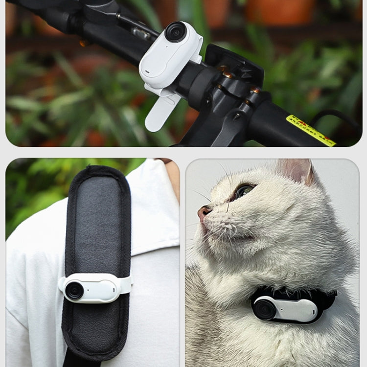 For Insta360 GO 3 / 3S Sunnylife IST-Q9335 Camera Silicone Case Wristband Bicycle Strap Expanding Accessories(White)