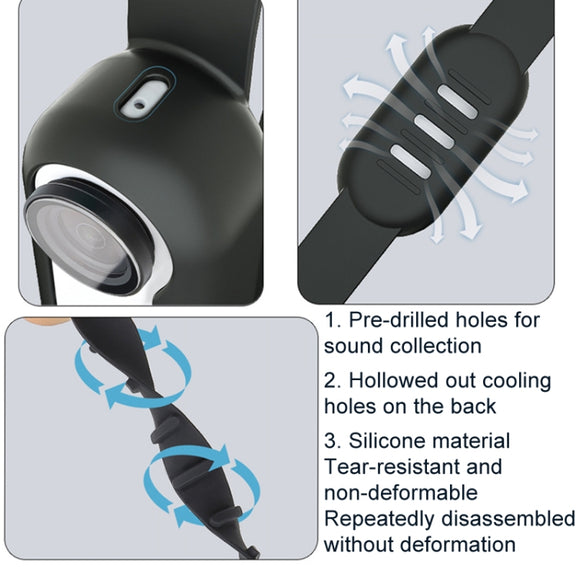 For Insta360 GO 3 / 3S Sunnylife IST-Q9335 Camera Silicone Case Wristband Bicycle Strap Expanding Accessories(Black)