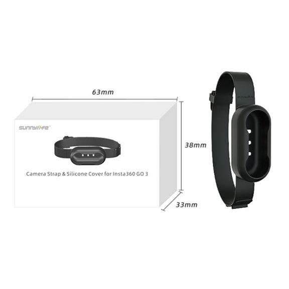 For Insta360 GO 3 / 3S Sunnylife IST-Q9335 Camera Silicone Case Wristband Bicycle Strap Expanding Accessories(Black)