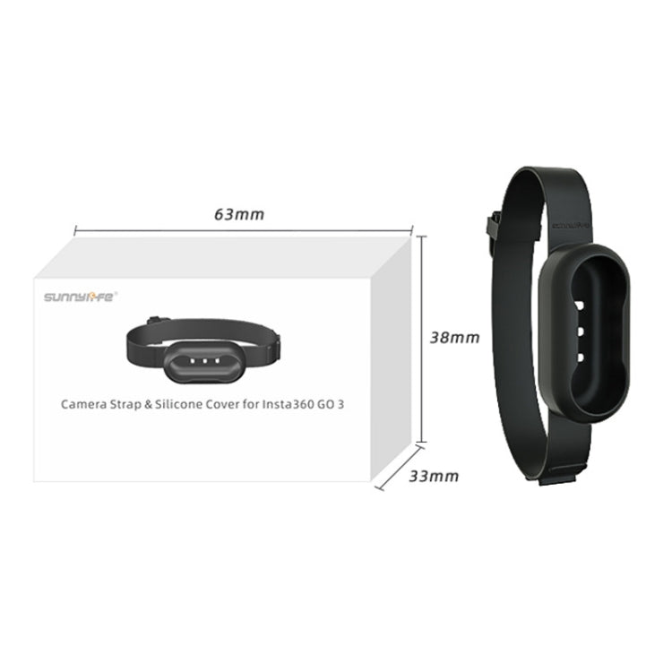 For Insta360 GO 3 / 3S Sunnylife IST-Q9335 Camera Silicone Case Wristband Bicycle Strap Expanding Accessories(Black)