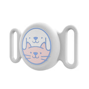 For AirTag Pet Collar Locator Silicone Life Water-resistant Protective Case(White)