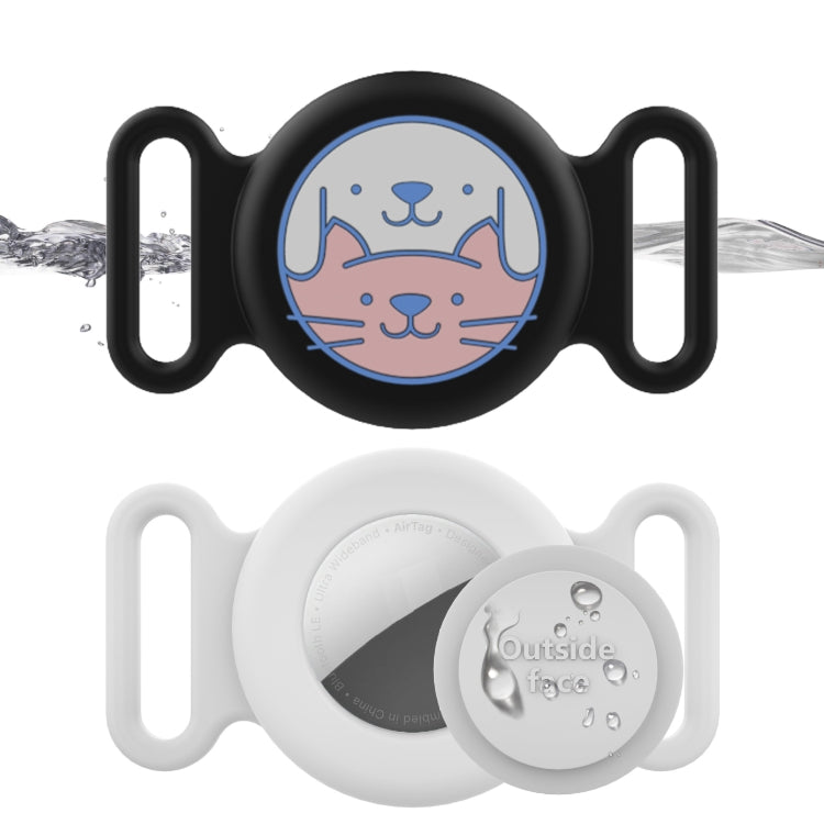 For AirTag Pet Collar Locator Silicone Life Water-resistant Protective Case(Pink)