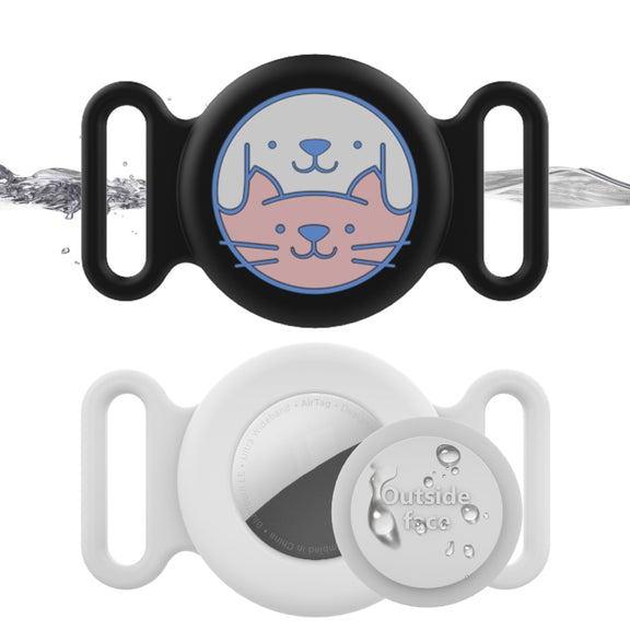 For AirTag Pet Collar Locator Silicone Life Water-resistant Protective Case(Pink)