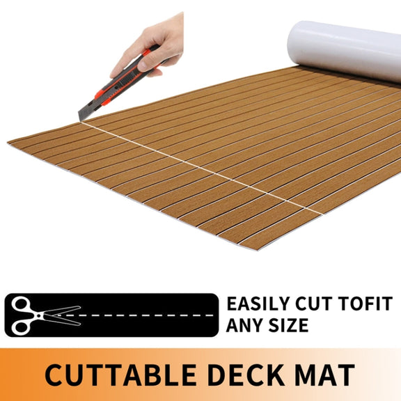 240x45x0.6cm Yacht RV Modification Imitation Teak Floor EVA Anti-slip Mat
