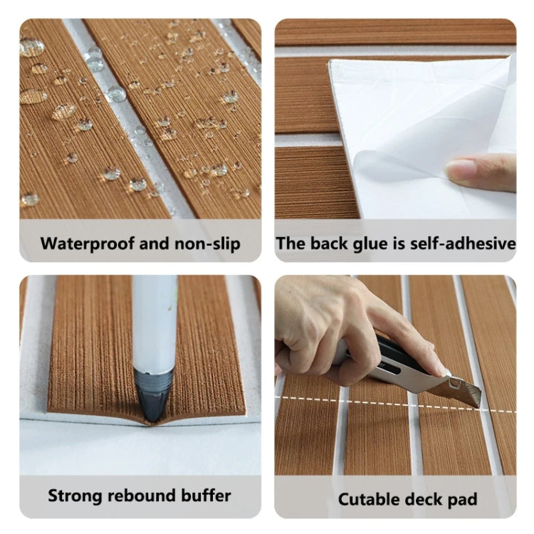 240x45x0.6cm Yacht RV Modification Imitation Teak Floor EVA Anti-slip Mat