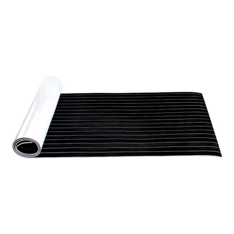 240x45x0.6cm Black White Yacht Imitation Teak Anti-Slip Deck EVA Mat