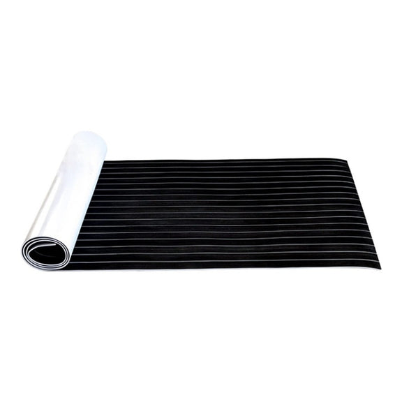 240x60x0.6cm Black White Yacht Imitation Teak Anti-Slip Deck EVA Mat
