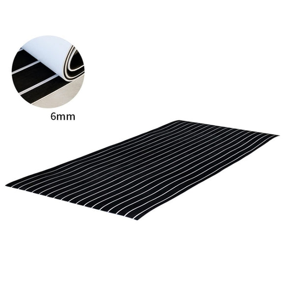 240x45x0.6cm Black White Yacht Imitation Teak Anti-Slip Deck EVA Mat