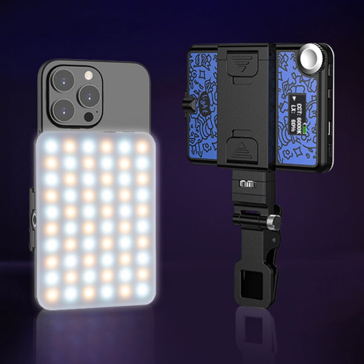 60 LEDs Rechargeable Clip Fill Light With Front & Back Clip Adjusted 3 Light Modes For Phone, Spec: A Type White