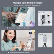 60 LEDs Rechargeable Clip Fill Light With Front & Back Clip Adjusted 3 Light Modes For Phone, Spec: B Type Blue