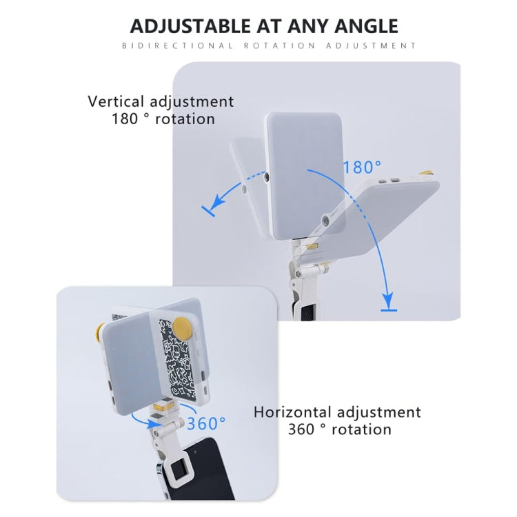 60 LEDs Rechargeable Clip Fill Light With Front & Back Clip Adjusted 3 Light Modes For Phone, Spec: A Type White