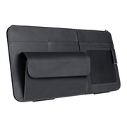 Multi-functional Car Sunshade Sunglasses ID Ticket Storage Bag Car Sun Visor Eyeglasses Case(Black)