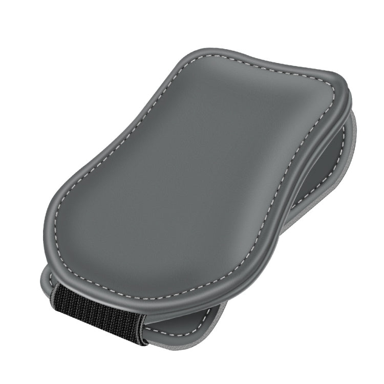Car Eyeglasses Clip Car Leather Magnetic Closure Sunglasses Storage Bag(Grey)