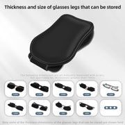 Car Eyeglasses Clip Car Leather Magnetic Closure Sunglasses Storage Bag(Grey)