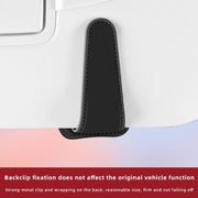 Car Eyeglasses Clip Car Leather Magnetic Closure Sunglasses Storage Bag(Grey)