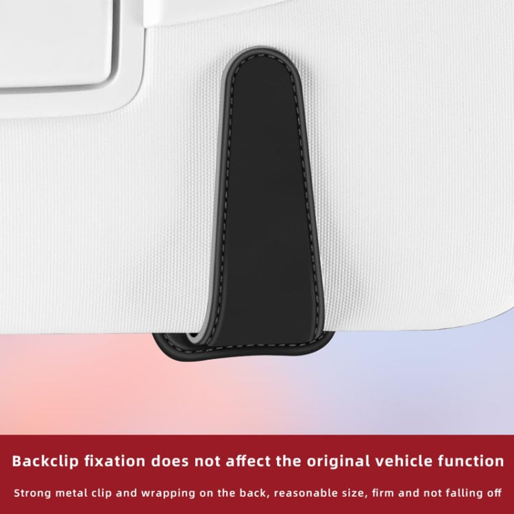 Car Eyeglasses Clip Car Leather Magnetic Closure Sunglasses Storage Bag(Grey)
