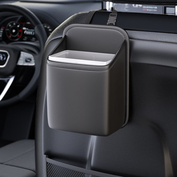 Car Seat Storage Bag With Water-resistant Bucket Car Storage Multifunctional Trash Can(Black)
