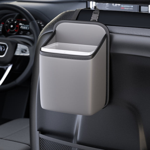 Car Seat Storage Bag With Water-resistant Bucket Car Storage Multifunctional Trash Can(Grey)