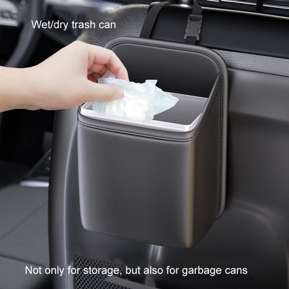 Car Seat Storage Bag With Water-resistant Bucket Car Storage Multifunctional Trash Can(Grey)