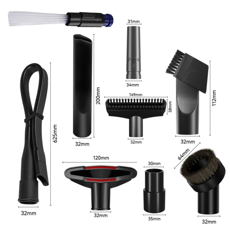 9 In 1 Set 4 Universal Vacuum Attachments 32mm Nozzle Adapter Accessories Cleaning Kit