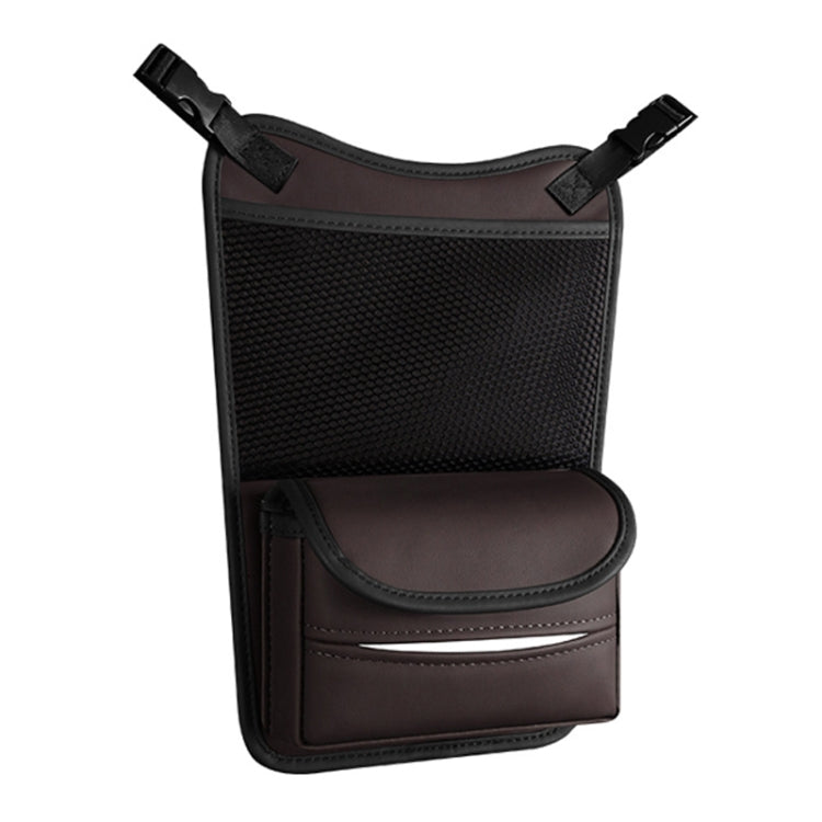 Car Between Seats Organizer Multifunctional Storage Bag Front And Back Dual Usage Tissue Box(Brown)