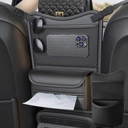Car Between Seats Organizer Multifunctional Storage Bag Front And Back Dual Usage Tissue Box(Black)