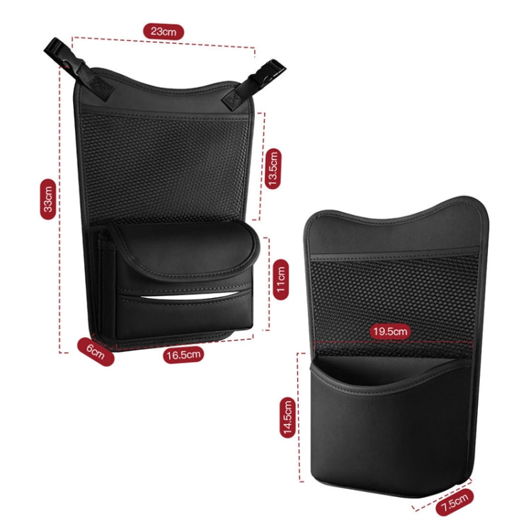 Car Between Seats Organizer Multifunctional Storage Bag Front And Back Dual Usage Tissue Box(Grey)